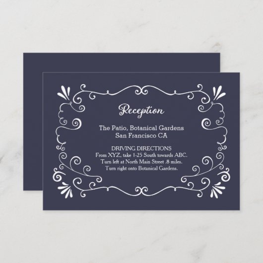 Boho-Wirbel (veränderbare Farbe) Hochzeiteinsatz Begleitkarte (Vorne/Hinten)