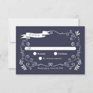 Boho Wirbel (veränderbare Farbe) Hochzeitsszenario RSVP Karte