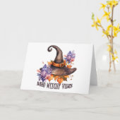 Boho Witchy Vibes Halloween Karte (Gelbe Blume)