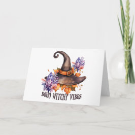 Boho Witchy Vibes Halloween Karte