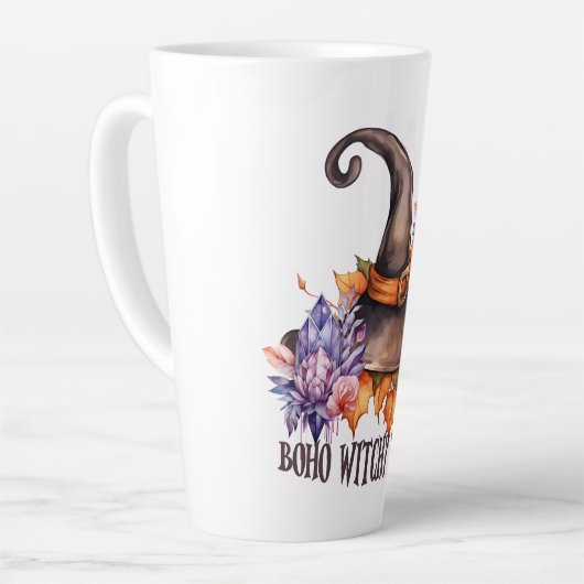 Boho Witchy Vibes Halloween Milchtasse (Linke Ecke)