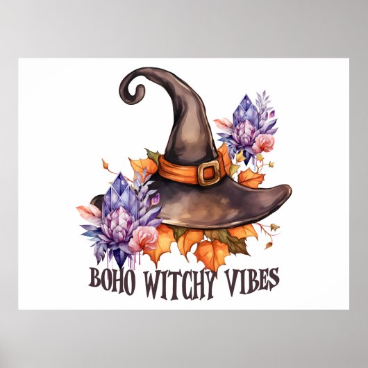 Boho Witchy Vibes Halloween Poster (Vorne)