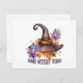 Boho Witchy Vibes Halloween Postkarte (Vorne/Hinten)