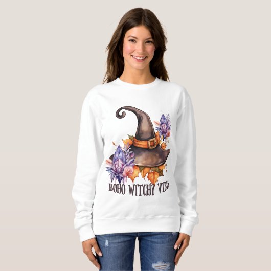 Boho Witchy Vibes Halloween Sweatshirt (Vorne ganz)