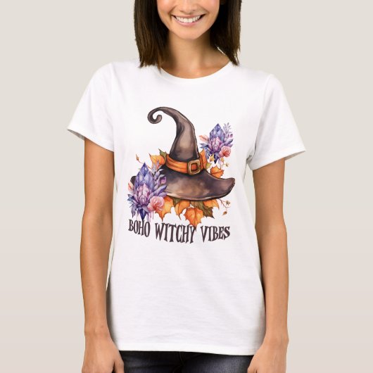 Boho Witchy Vibes Halloween T-Shirt (Vorderseite)