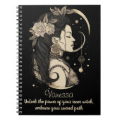 Boho Witchy Vibes in Black and Tan Notizblock (Vorderseite)