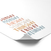 Boho Wochentage pädagogisches Poster (Ecke)