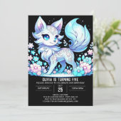Boho Wolf Digital Geburtstag Einladung (Stehend Vorderseite)
