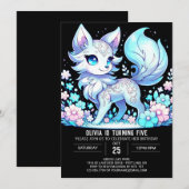 Boho Wolf Digital Geburtstag Einladung (Vorne/Hinten)