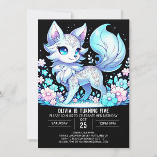 Boho Wolf Digital Geburtstag Einladung