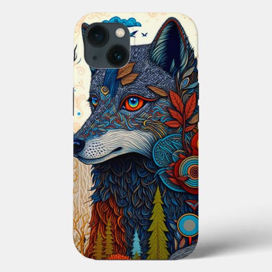 Boho Wolf Surreal Wildlife Art Case-Mate iPhone Hülle (Rückseite)