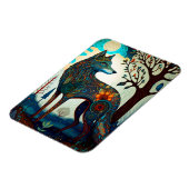 Boho Wolf Surreal Wildlife Art Magnet (Linke Seite)