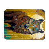 Boho Wolf Surreal Wildlife Art Magnet (Horizontal)
