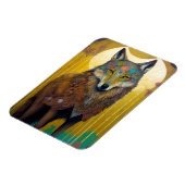 Boho Wolf Surreal Wildlife Art Magnet (Linke Seite)