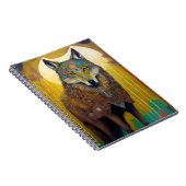 Boho Wolf Surreal Wildlife Art Notizblock (Rechte Seite)