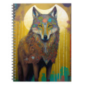 Boho Wolf Surreal Wildlife Art Notizblock (Vorderseite)