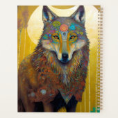 Boho Wolf Surreal Wildlife Art Planer (Rückseite)