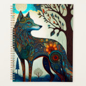 Boho Wolf Surreal Wildlife Art Planner Planer (Vorderseite)