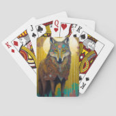 Boho Wolf Surreal Wildlife Art Spielkarten (Rückseite)