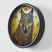 Boho Wolf Surreal Wildlife Art Uhr (Winkel)