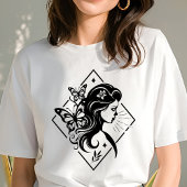 Boho Woman Butterfly Floral Geometric Art Tri-Blend Shirt