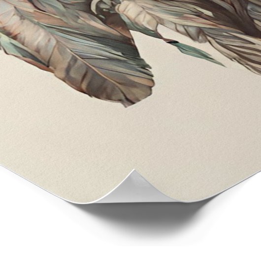 Boho Woman Modern Art Poster (Ecke)