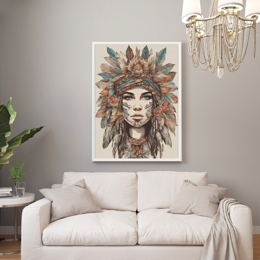 Boho Woman Modern Art Poster