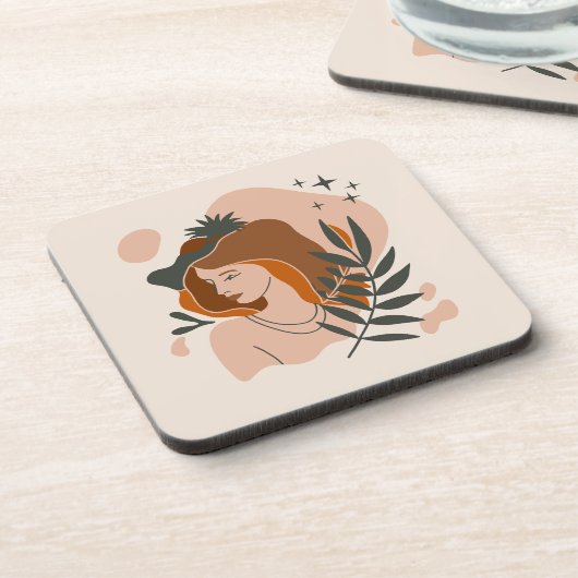 Boho Woman Stars Getränkeuntersetzer (Linke Seite)