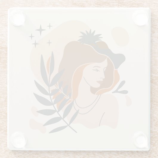 Boho Woman Stars Glasuntersetzer (Rückseite)