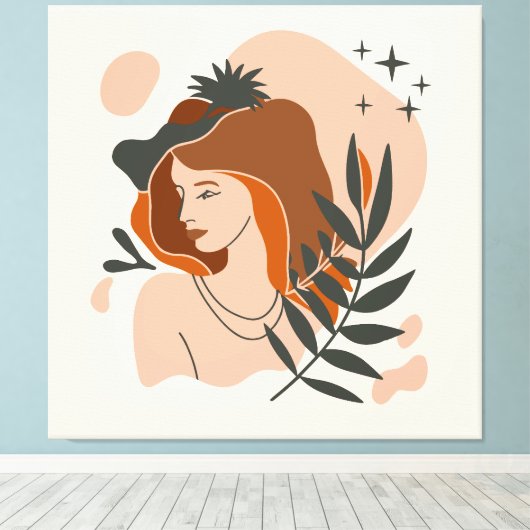 Boho Woman Stars Leinwanddruck (Insitu (Holzboden))