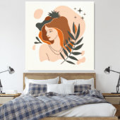 Boho Woman Stars Leinwanddruck (Insitu (Schlafzimmer))
