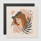 Boho Woman Stars Magnetkarte (Vorne/Hinten)