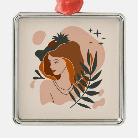 Boho Woman Stars Ornament Aus Metall (Vorne)