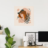 Boho Woman Stars Poster (Heimbüro)
