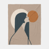 Boho Woman Sun Fleecedecke (Vorderseite)