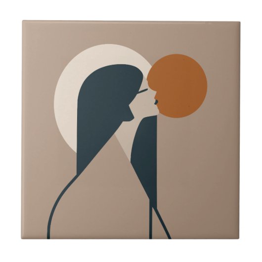 Boho Woman Sun Fliese (Vorderseite)