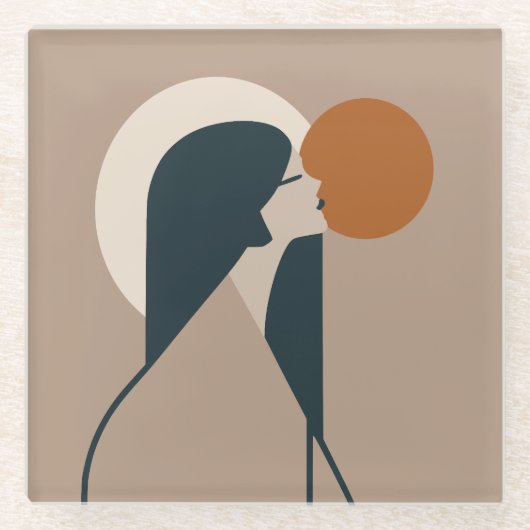 Boho Woman Sun Glasuntersetzer (Vorderseite)