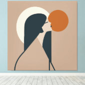 Boho Woman Sun Leinwanddruck (Insitu (Holzboden))