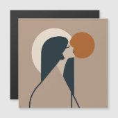 Boho Woman Sun Magnetkarte (Vorne/Hinten)
