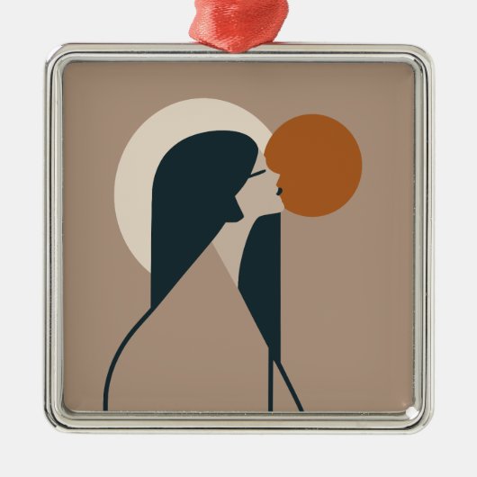 Boho Woman Sun Ornament Aus Metall (Vorne)