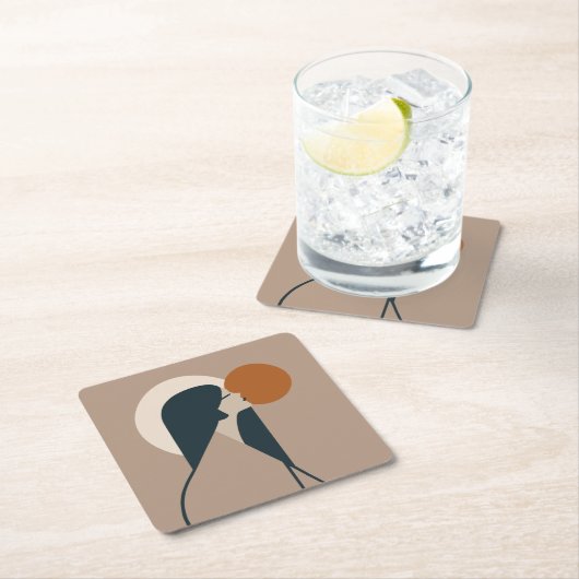 Boho Woman Sun Rechteckiger Pappuntersetzer (Vor Ort)