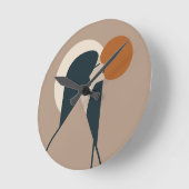 Boho Woman Sun Runde Wanduhr (Winkel)