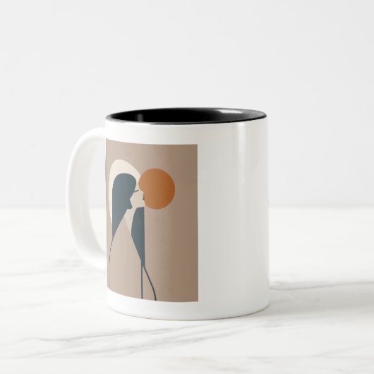 Boho Woman Sun Zweifarbige Tasse (Vorderseite Links)