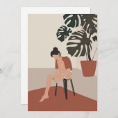 Boho Woman und Monstera Pflanze Sommer Mode (Vorne/Hinten)