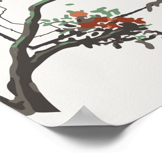 Boho Women African Asian Line Artwork Poster (Ecke)