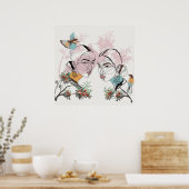 Boho Women African Asian Line Artwork Poster (Küche)