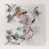 Boho Women African Asian Line Artwork Puzzle (Horizontal)