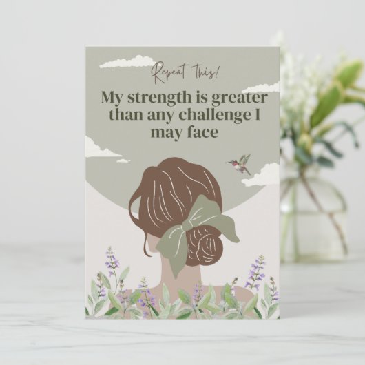 Boho Women Empowerment Positive Affirmative Cards (Stehend Vorderseite)