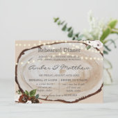 Boho Wood Slice Marsala Probe Abendessen in Bellin Einladung (Stehend Vorderseite)