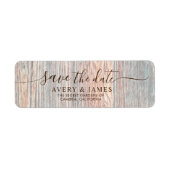 Boho Wood Slice Pampas Save the Date Address Label (Vorne)